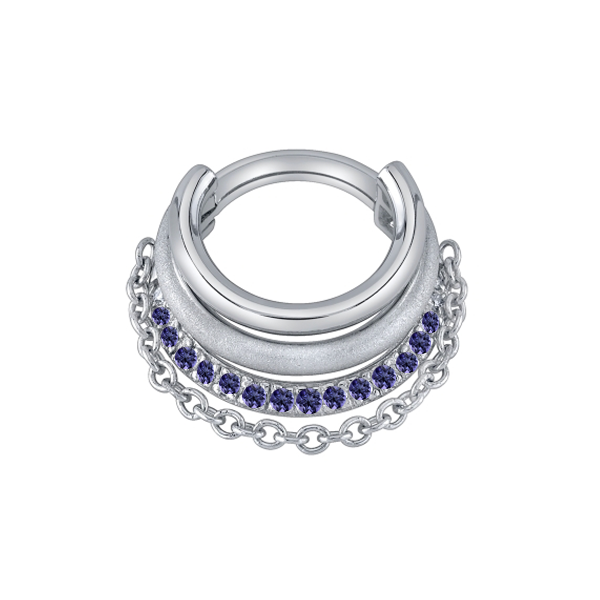BVLA Lucy in Chains Hinge Ring with Iolite - 14k White Gold