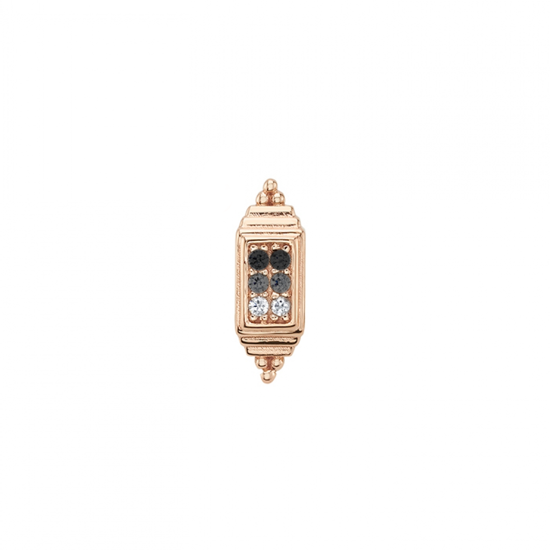 BVLA Celstar with Black Grey and White Diamonds 14k Rose Gold